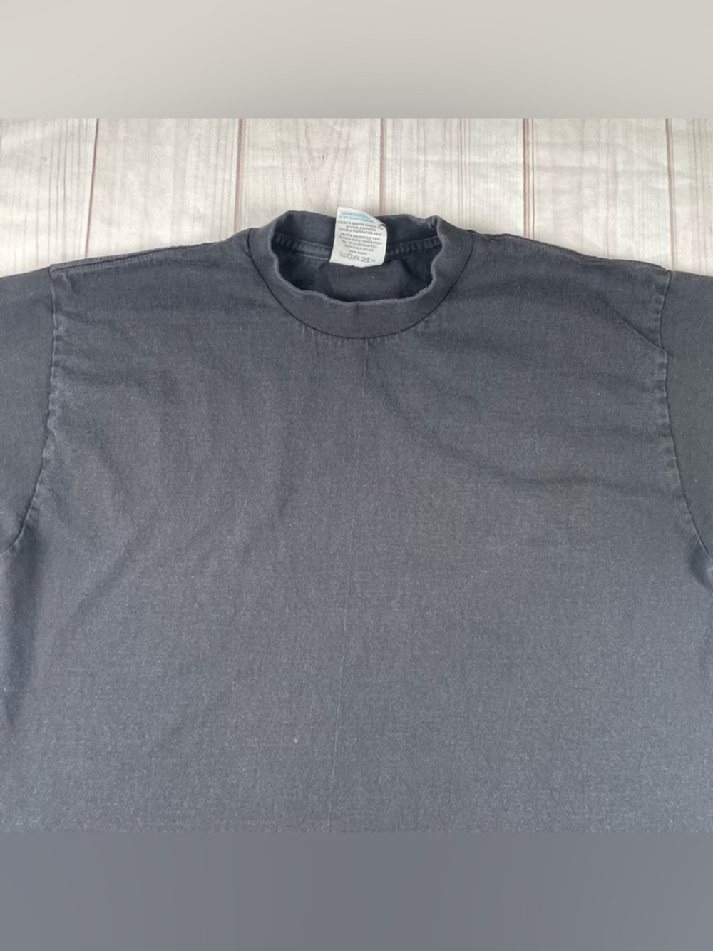 Vintage Pro Club T Shirt Mens L Black Crew Blank Tee Heavyweight Made in USA 90s - Picture 2 of 10